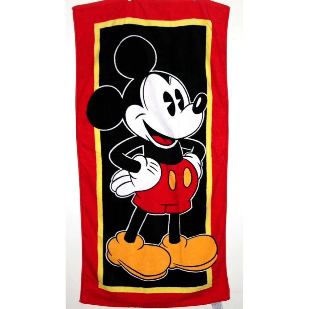 Disney Mickey Mouse Classic Design Beach Pool Towel Super Soft Large Size 30x57